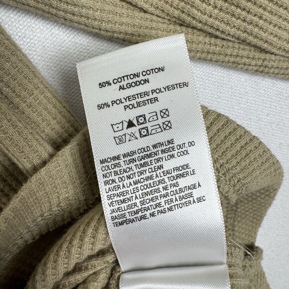 Lucky Brand Rolling Stones Top Womens Medium Brown Waffle Thermal Tongue Graphic - Picture 12 of 14
